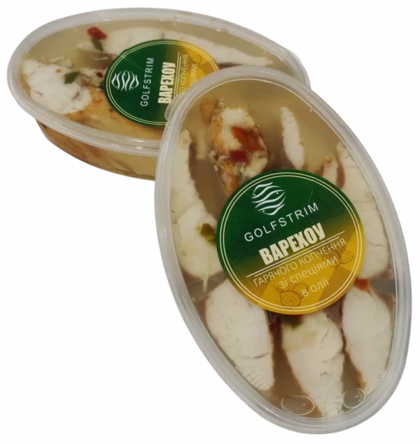 Варехоу гарячого копчення зі спеціями в олії 300г