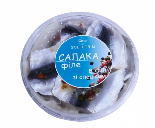 Салака філе в олії зі спеціями 200г